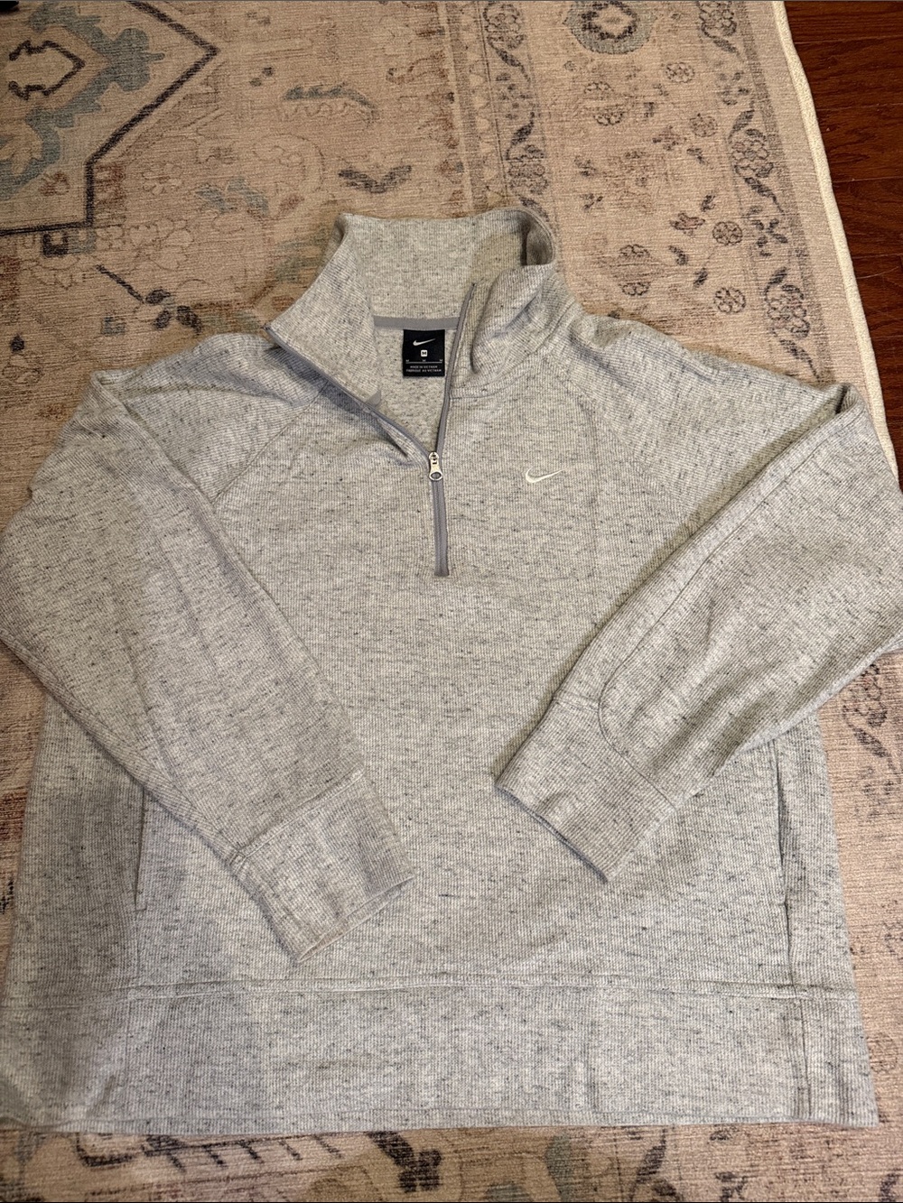 Nike Light Gray Quarter-Zip Women’s Sweater